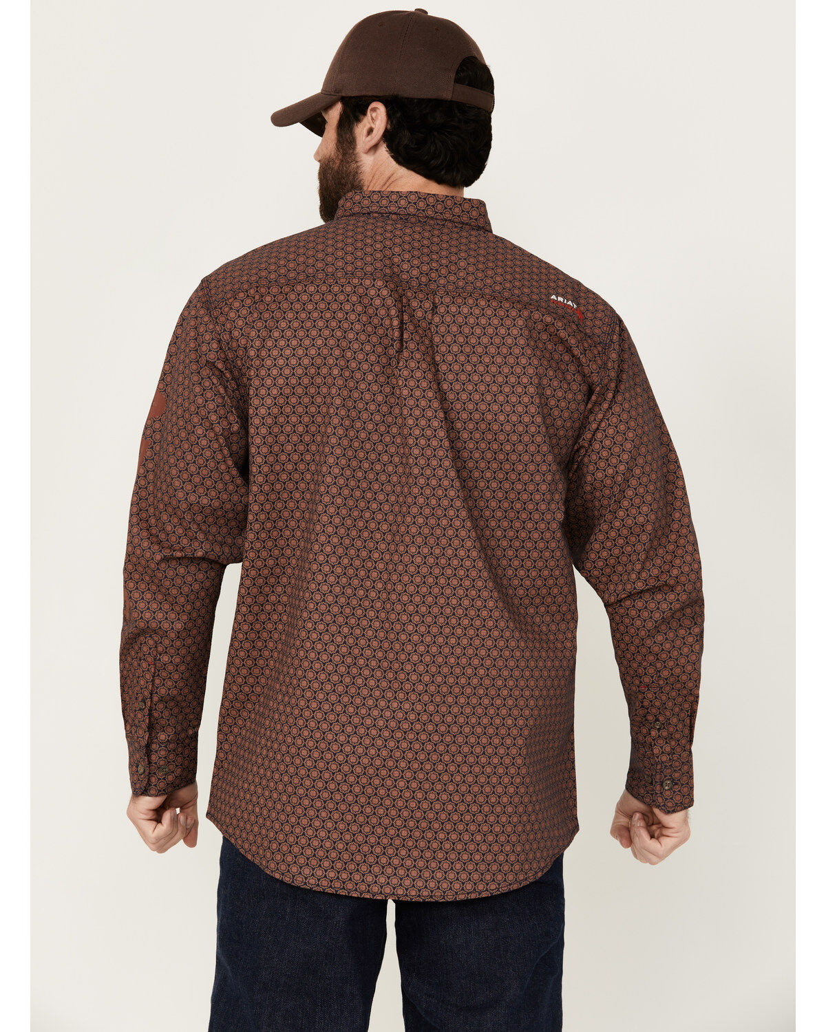 Ariat Men's FR Adirondack Geo Print Long Sleeve Button-Down Western Work Shirt