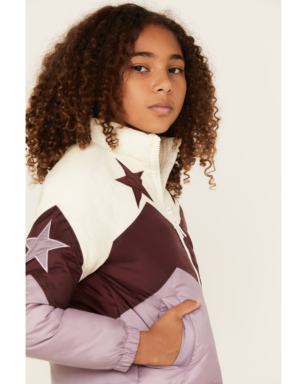 Shyanne Girls' Chevron Color Block Star Jacket