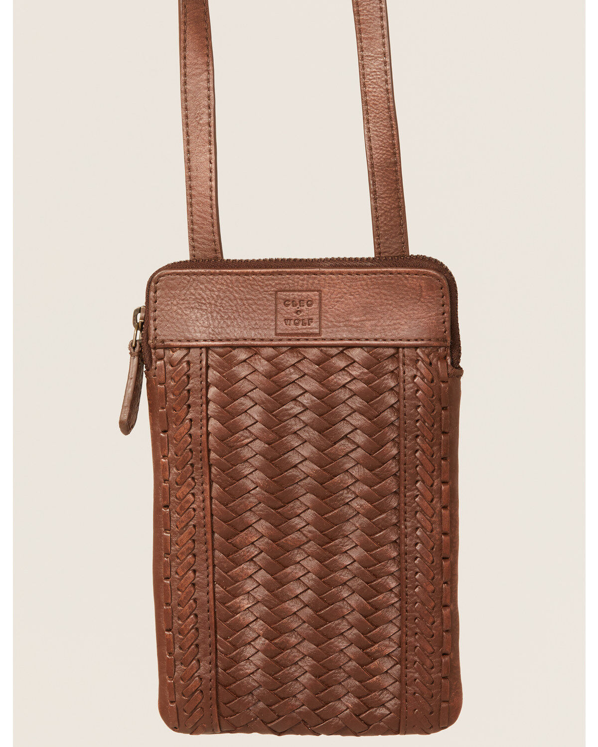 Cleo + Wolf Women's Basketweave Leather Crossbody Bag