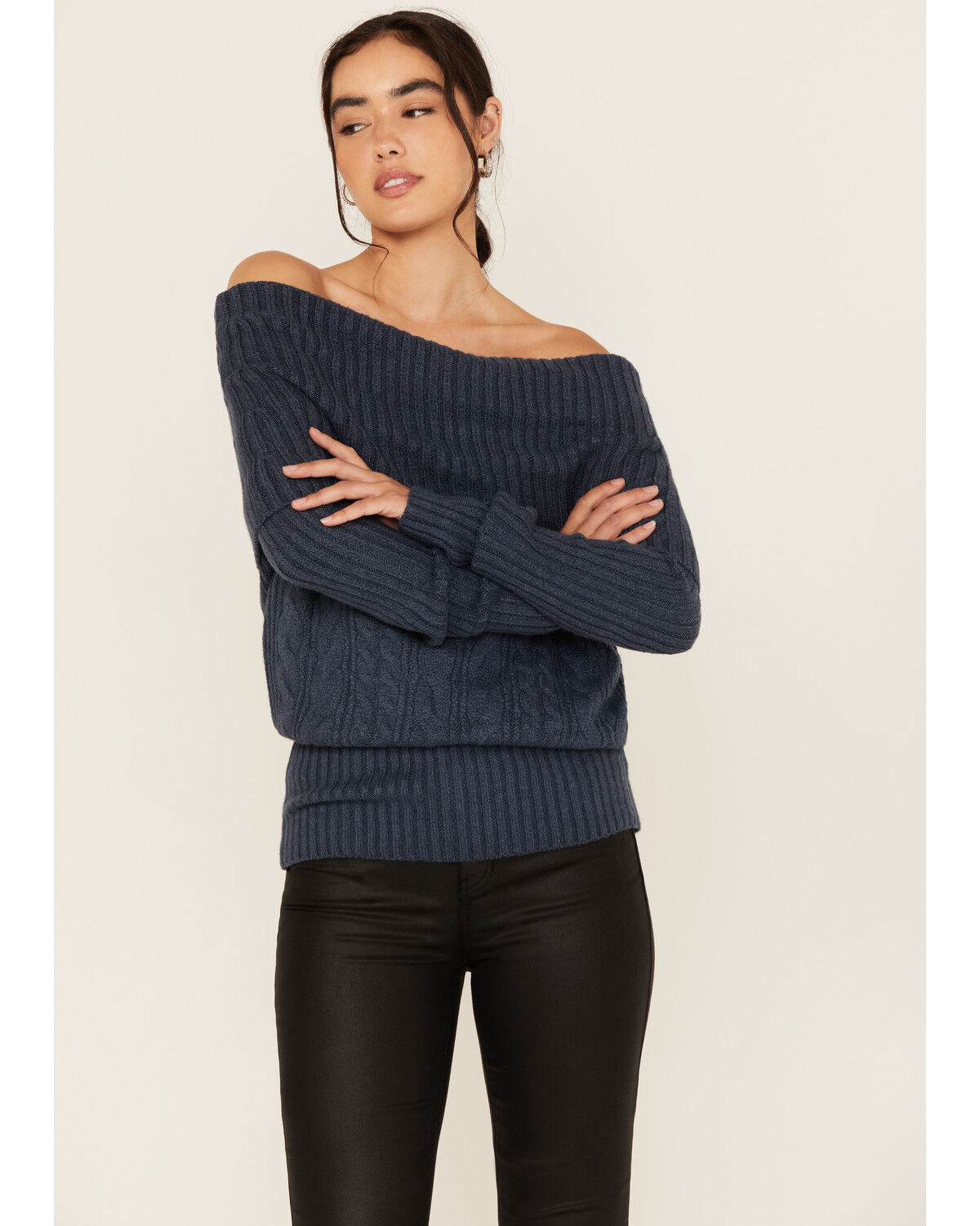 Shyanne Women's Off The Shoulder Cable Knit Sweater