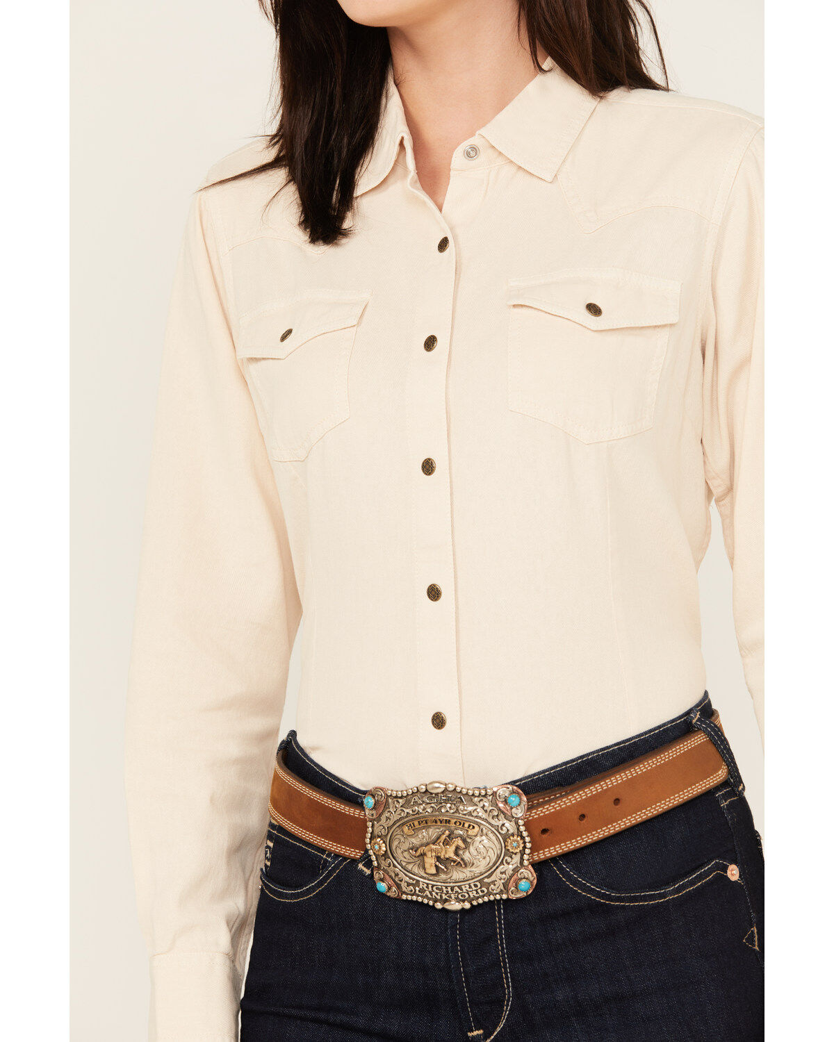 Ariat Women's R.E.A.L Jurlington Solid Long Sleeve Snap Western Shirt
