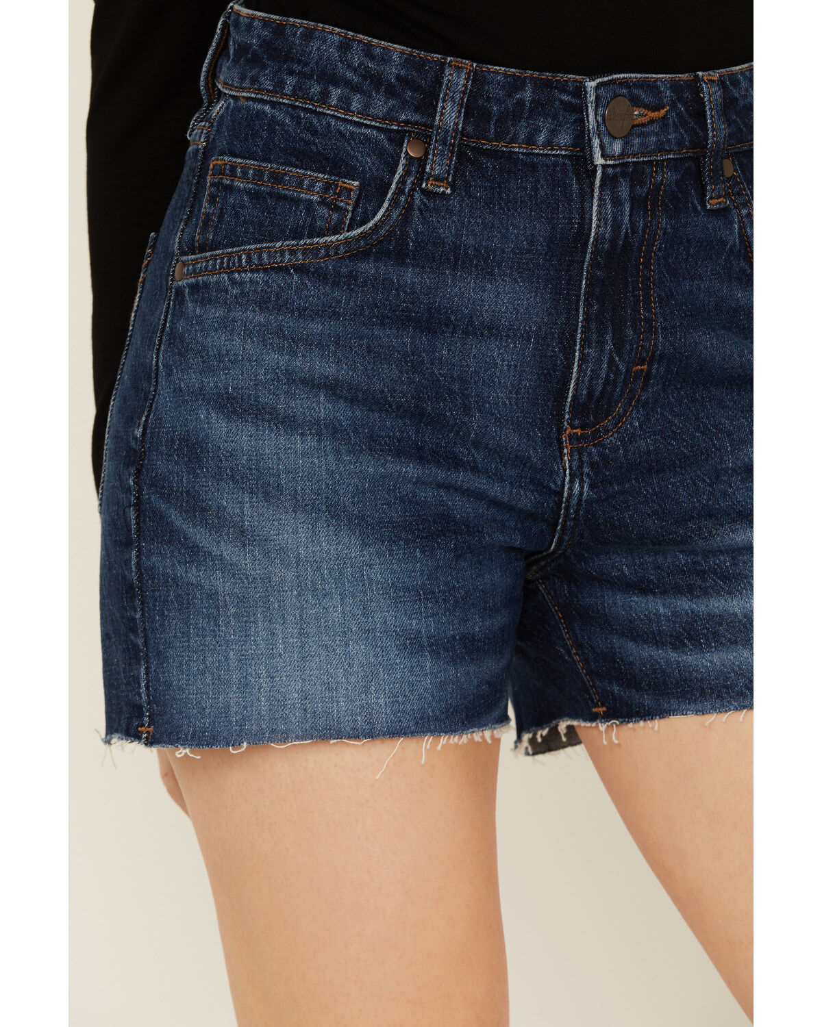 Wrangler Retro Women's Dark Wash Bailey High Rise Cutoff Denim Shorts