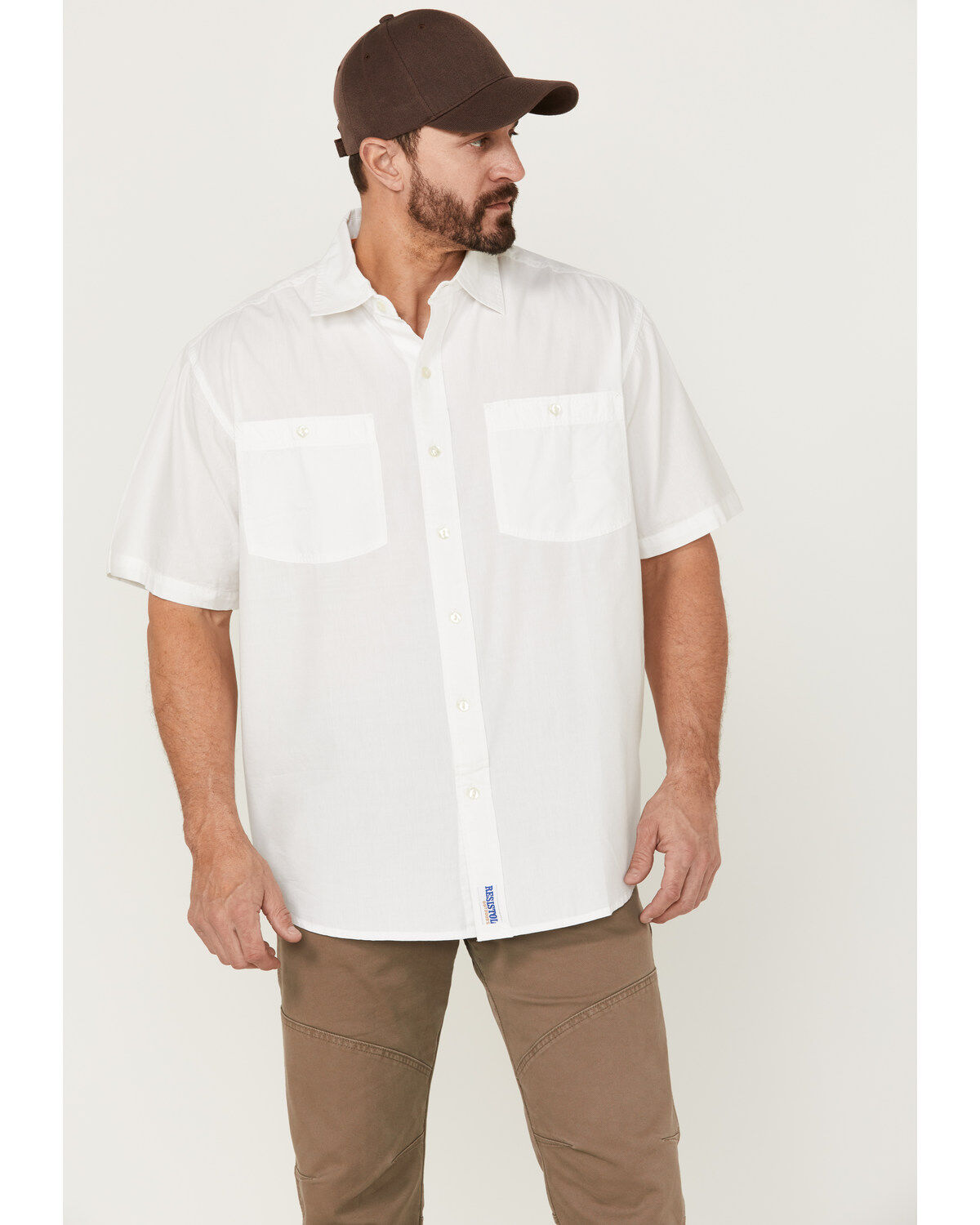 Resistol Men's Solid Short Sleeve Button-Down Western Shirt