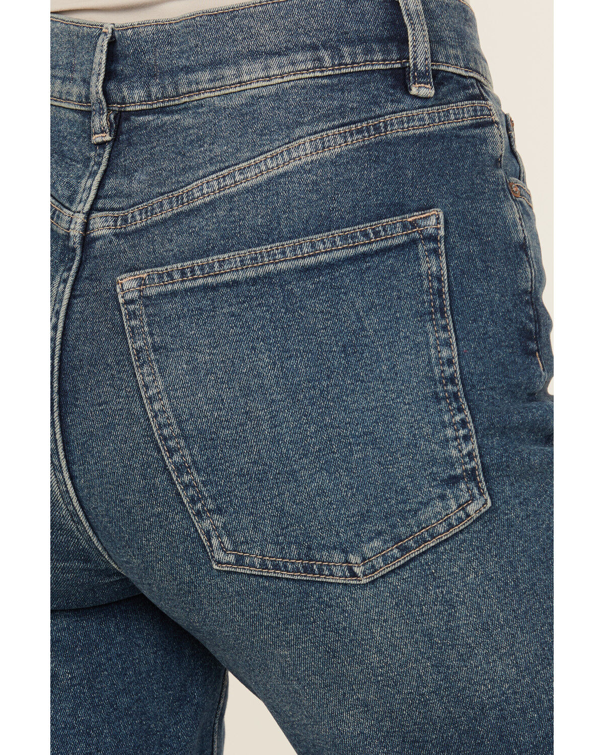 Warp + Weft Women's Ase Dark Wash High Rise Straight Stretch Denim Jeans