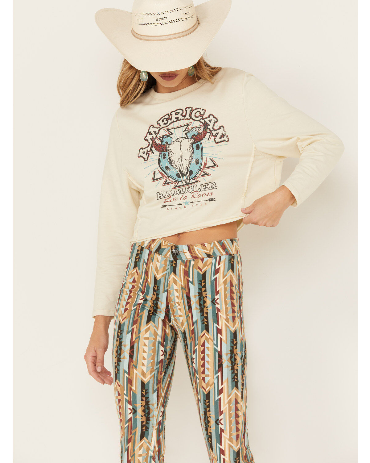 Rock & Roll Denim Women's American Rambler Graphic Long Sleeve Tee