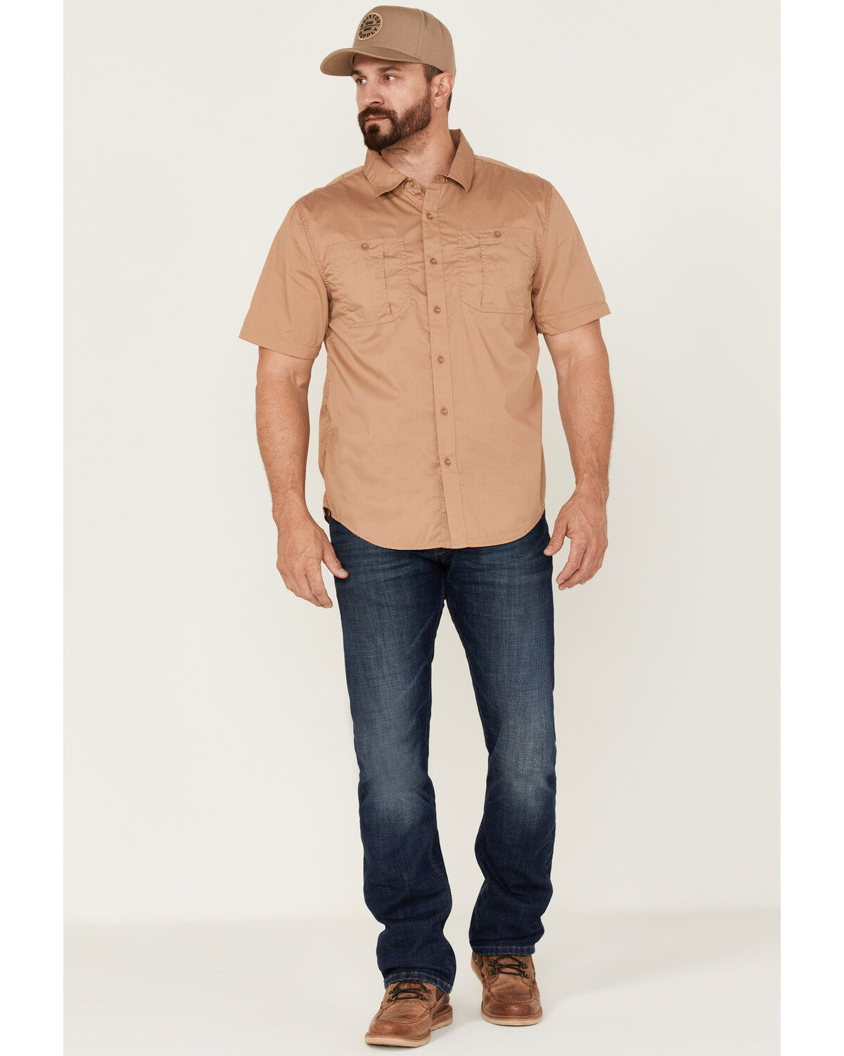 Brixton Men's Mojave Charter Solid Utility Button Down Western Shirt