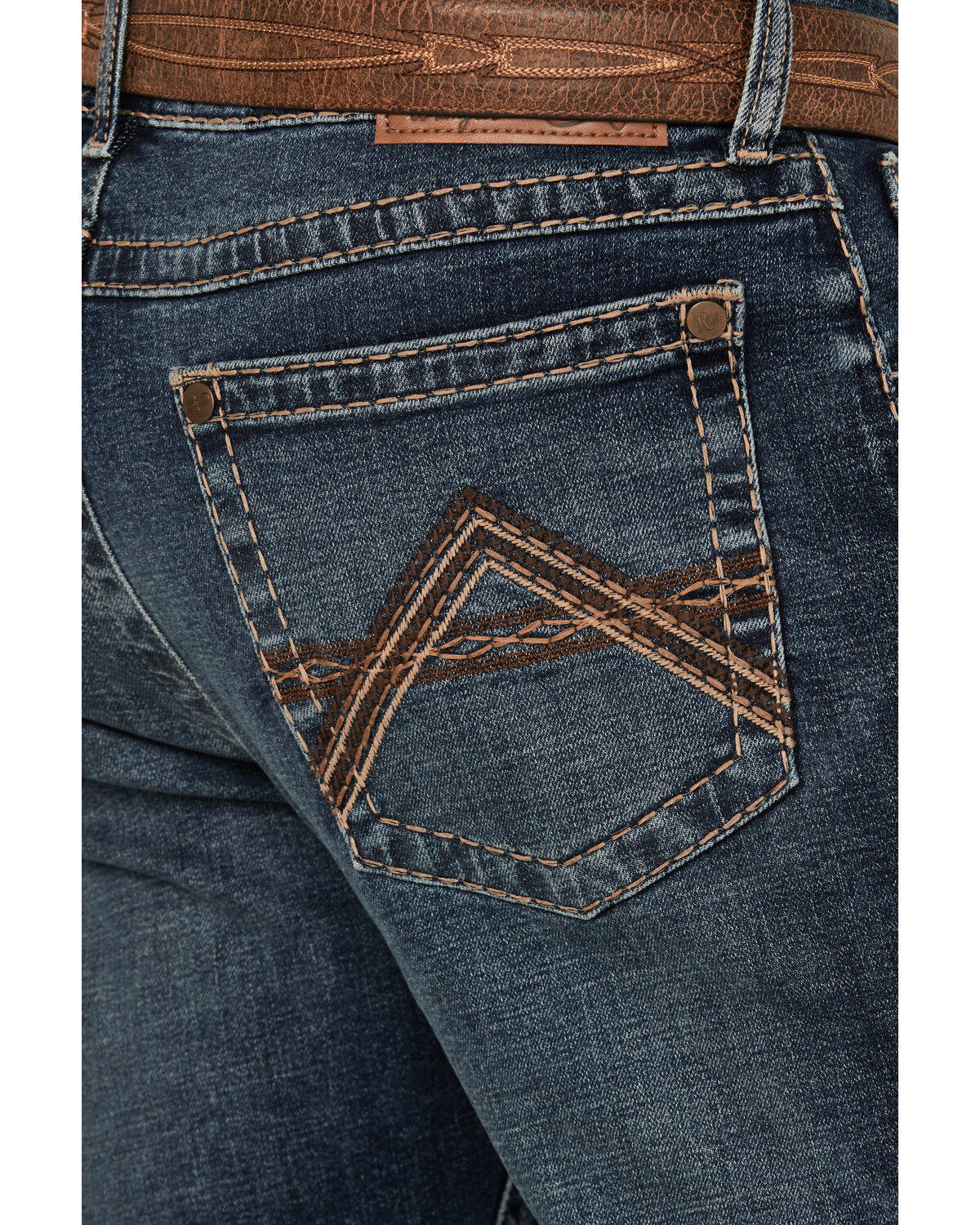 Rock 47 by Wrangler Men's Cowboy Hat Dark Wash Slim Bootcut Stretch Denim Jeans