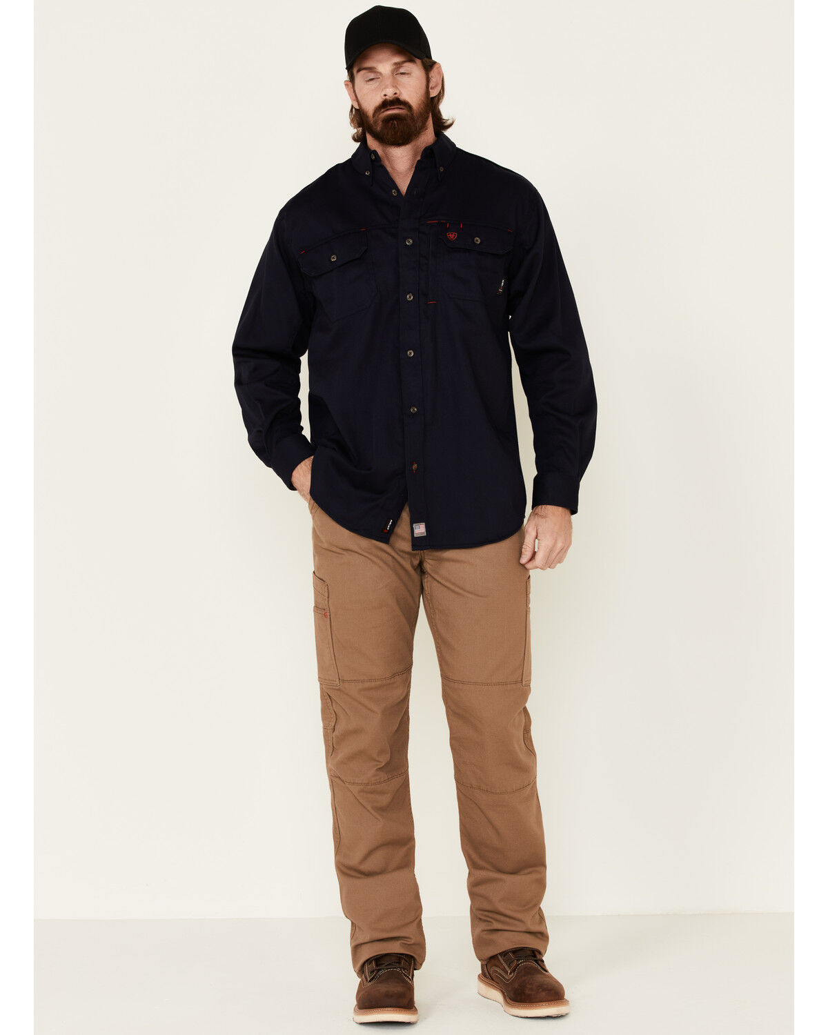 Ariat Men's FR Solid Vent Long Sleeve Button Down Work Shirt - Tall