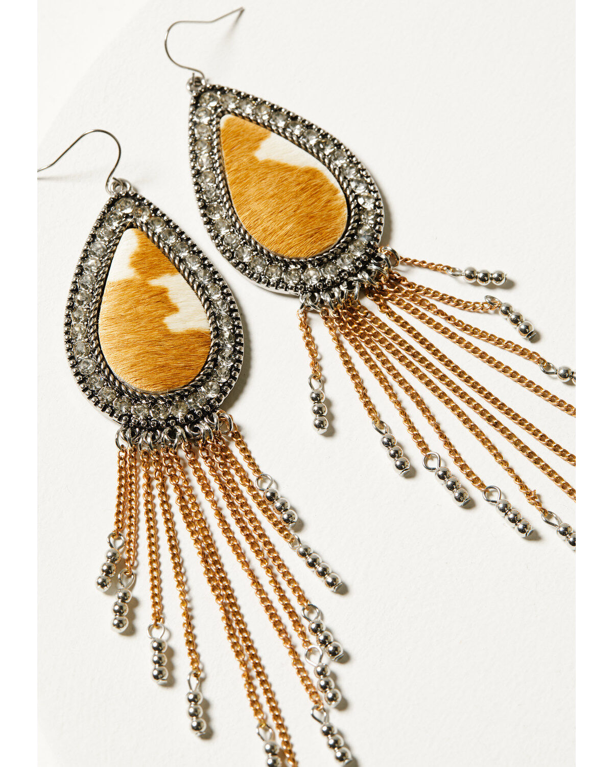 Cowgirl Confetti Women's American Honey Hair-On Chain Fringe Earrings
