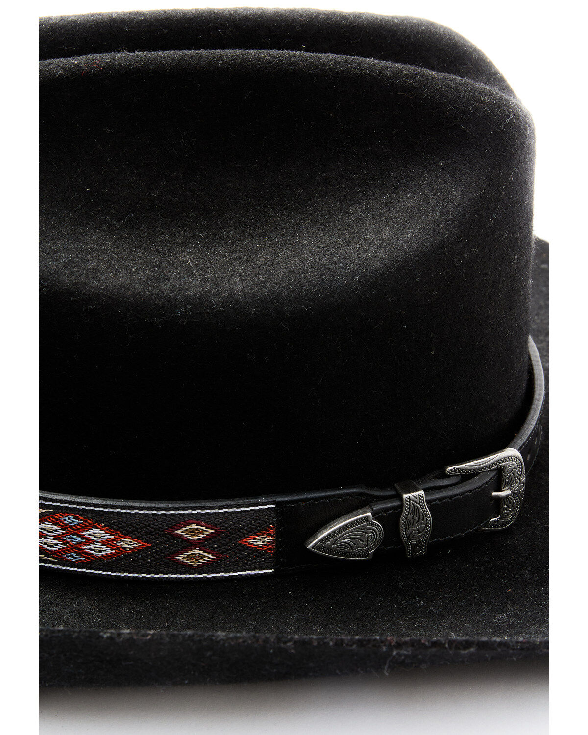 Shyanne Women's Leather Southwestern Pattern Embroidered Hat Band