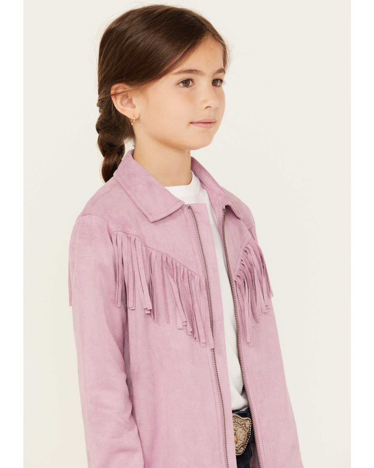 Shyanne Girls' Faux Suede Fringe Jacket