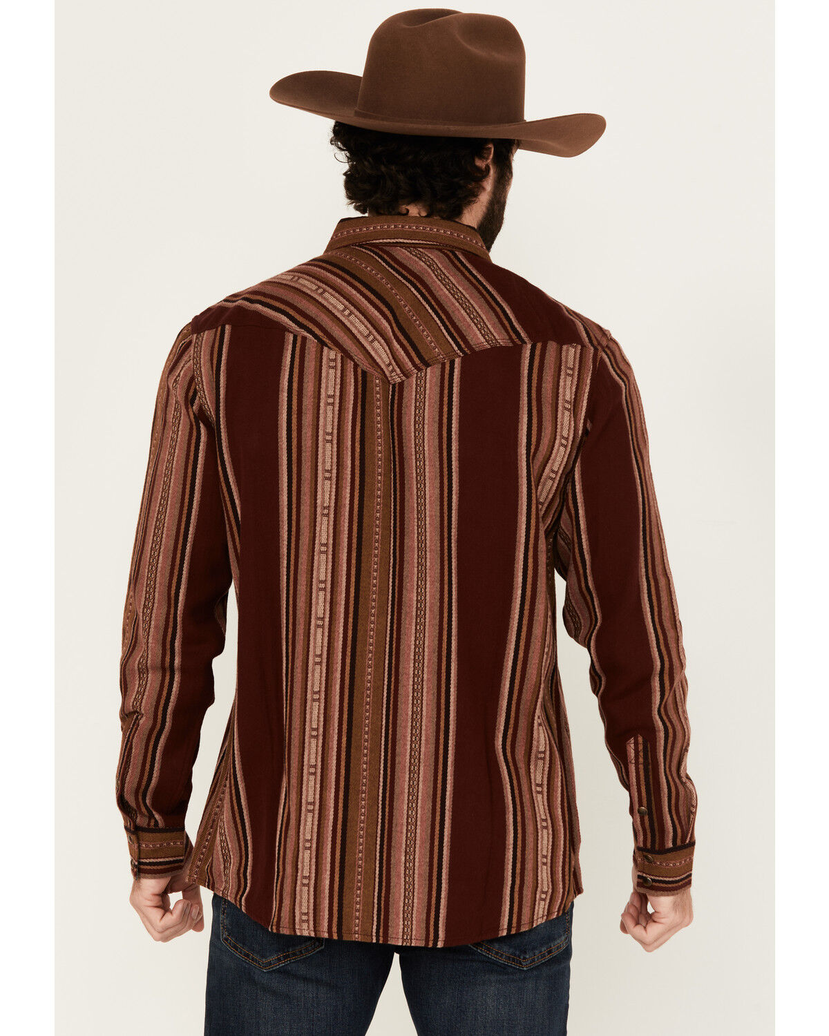 Moonshine Spirit Men's Whiskey Tango Striped Long Sleeve Snap Western Shirt
