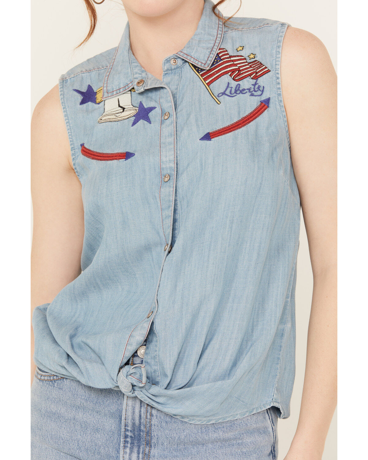 Ariat Women's Liberty Embroidered Button Down Sleeveless Top
