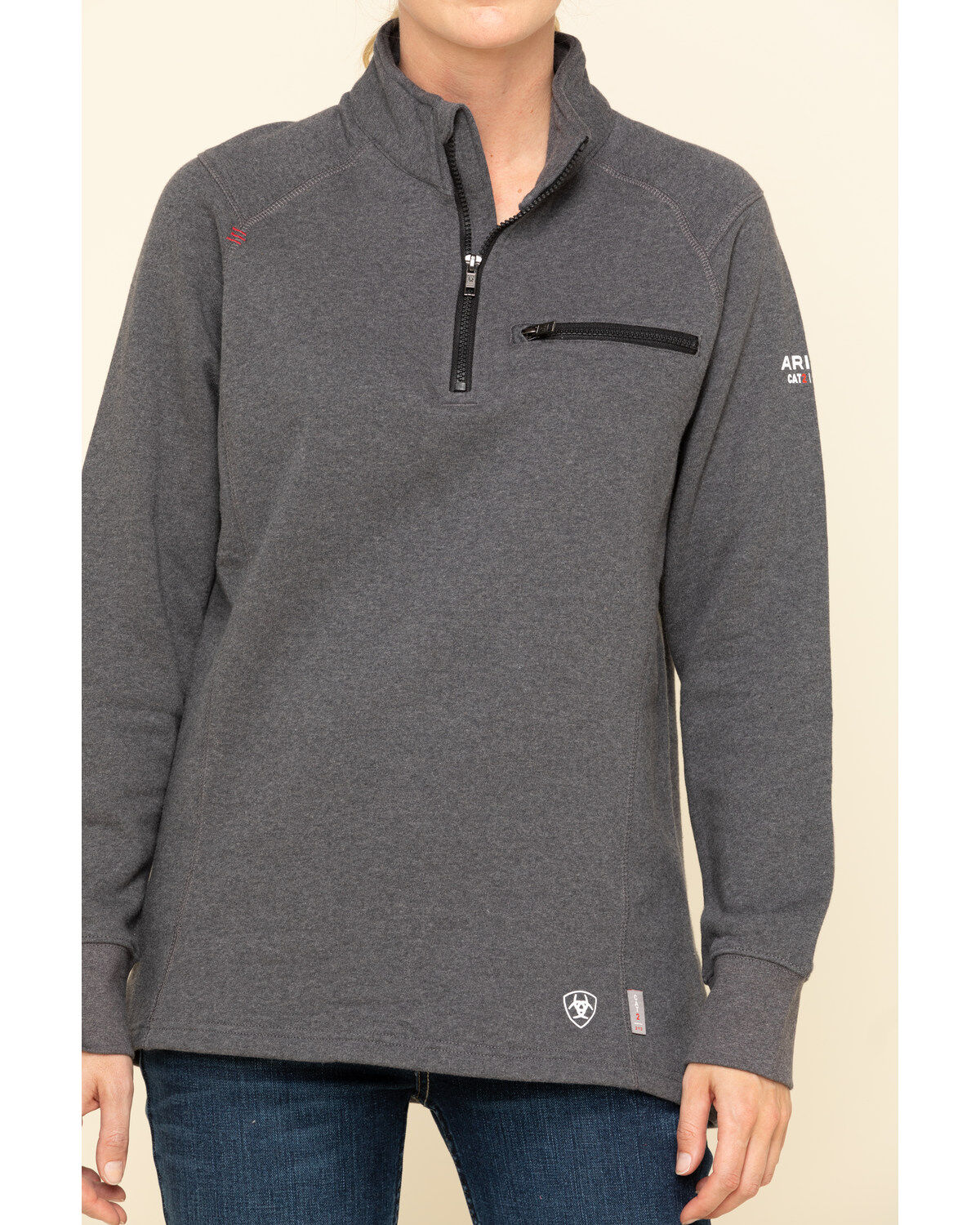 Ariat Women's Charcoal Heather FR Rev 1/4 Zip Pullover