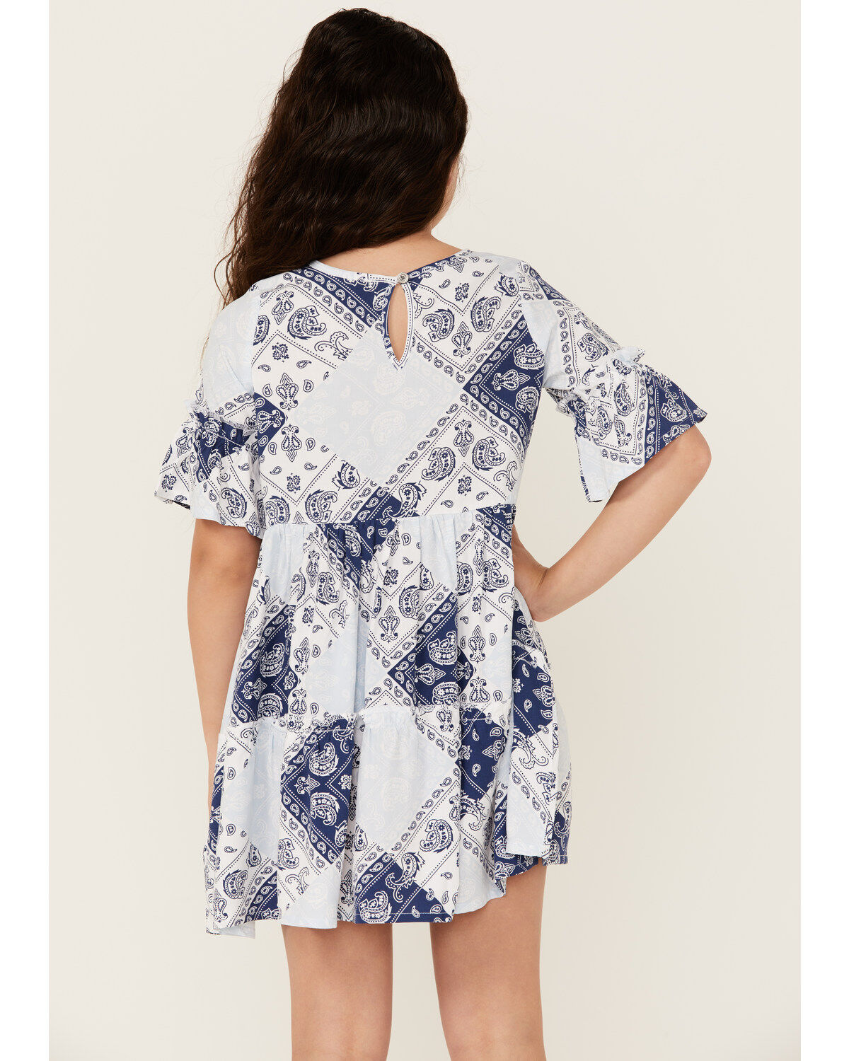 Wrangler Girls' Bandana Print Short Sleeve Mini Dress