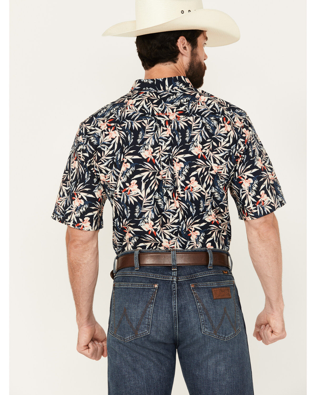 Ariat Men's Omer Print Fitted Short Sleeve Button-Down Western Shirt