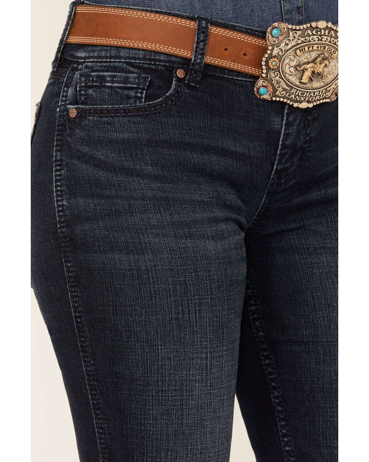 Shyanne Women's Santa Fe Shay Dark Wash Mid Rise Bootcut Riding Jeans