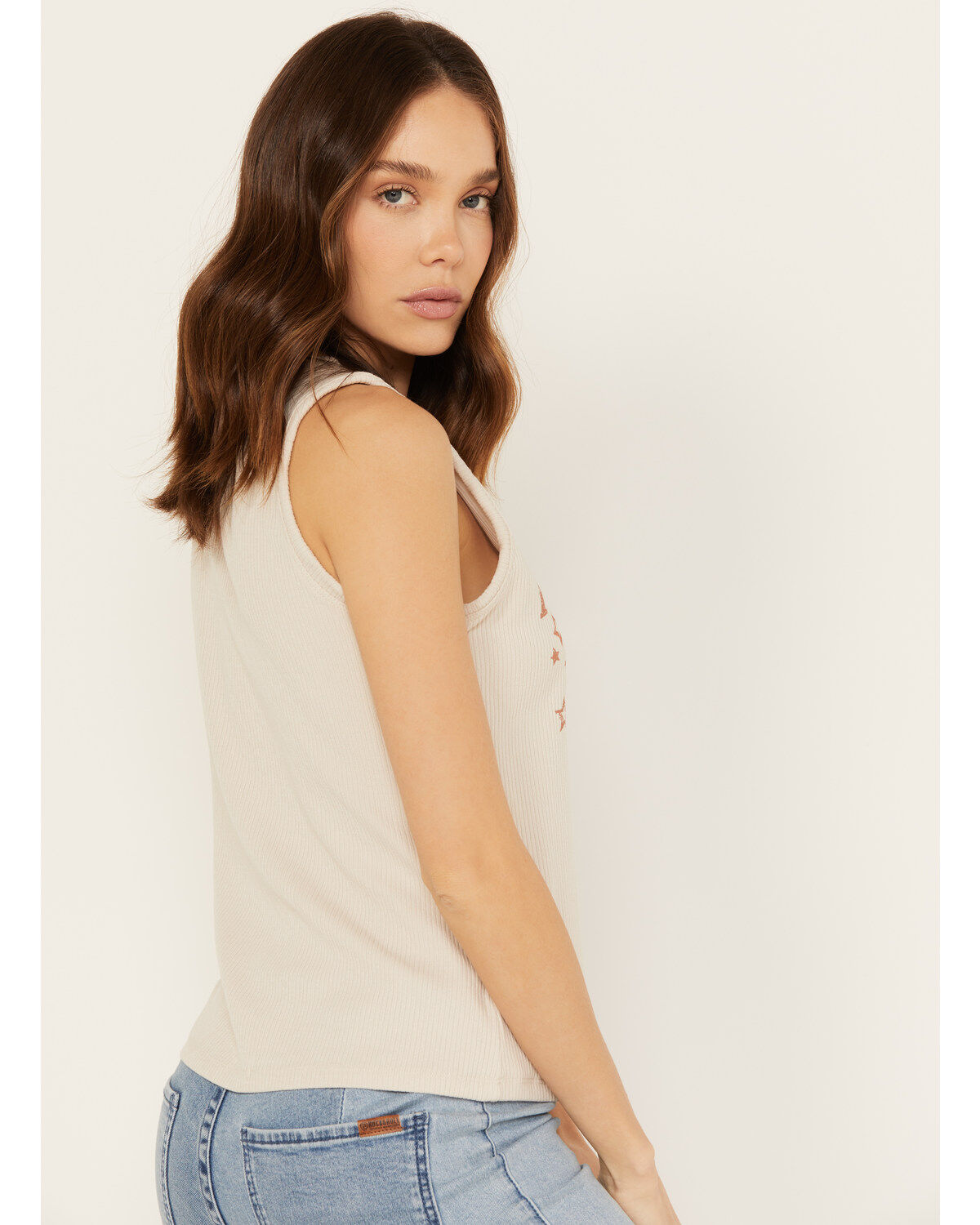 Panhandle Women's Rib Knit Graphic Sleeveless Tank