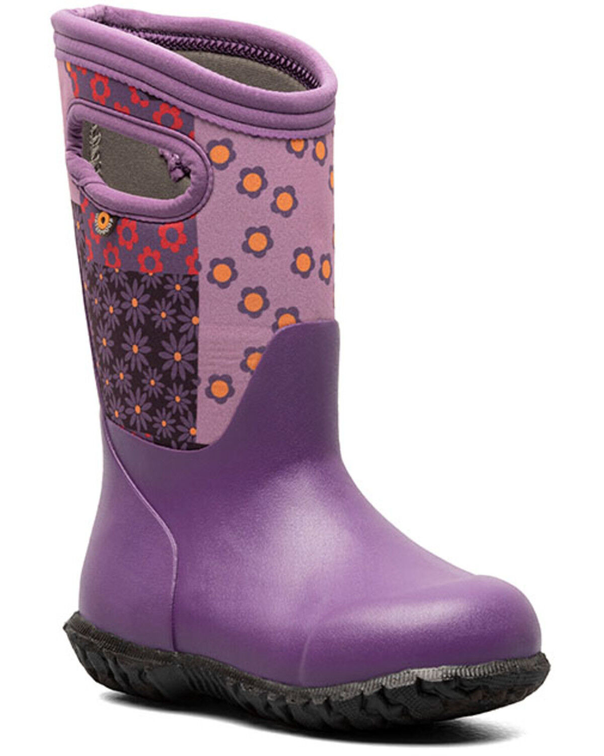 Bogs Girls' York Patchwork Floral Rain Boots - Round Toe