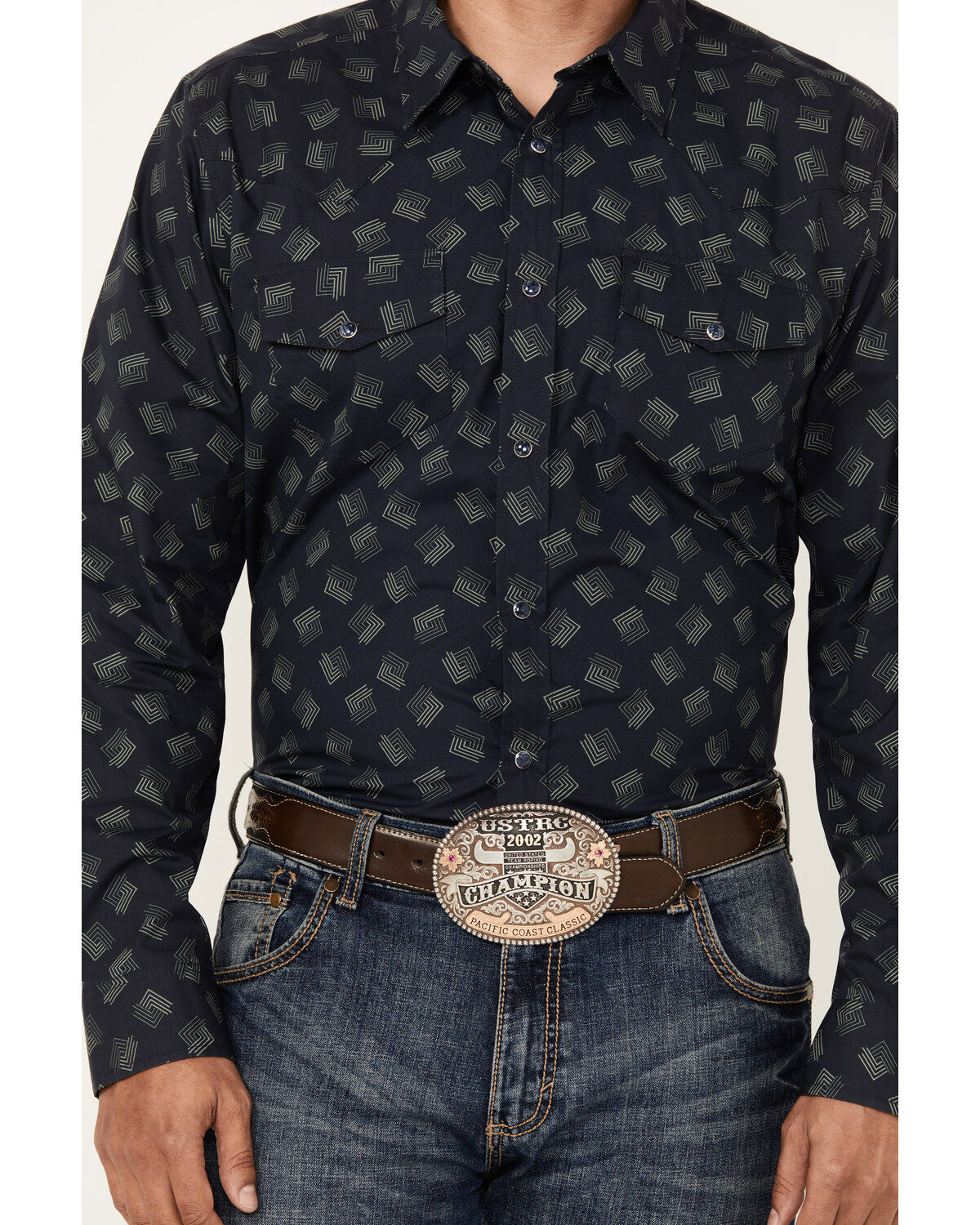 Gibson Trading Co Men's Shrapnel Geo Print Long Sleeve Snap Western Shirt
