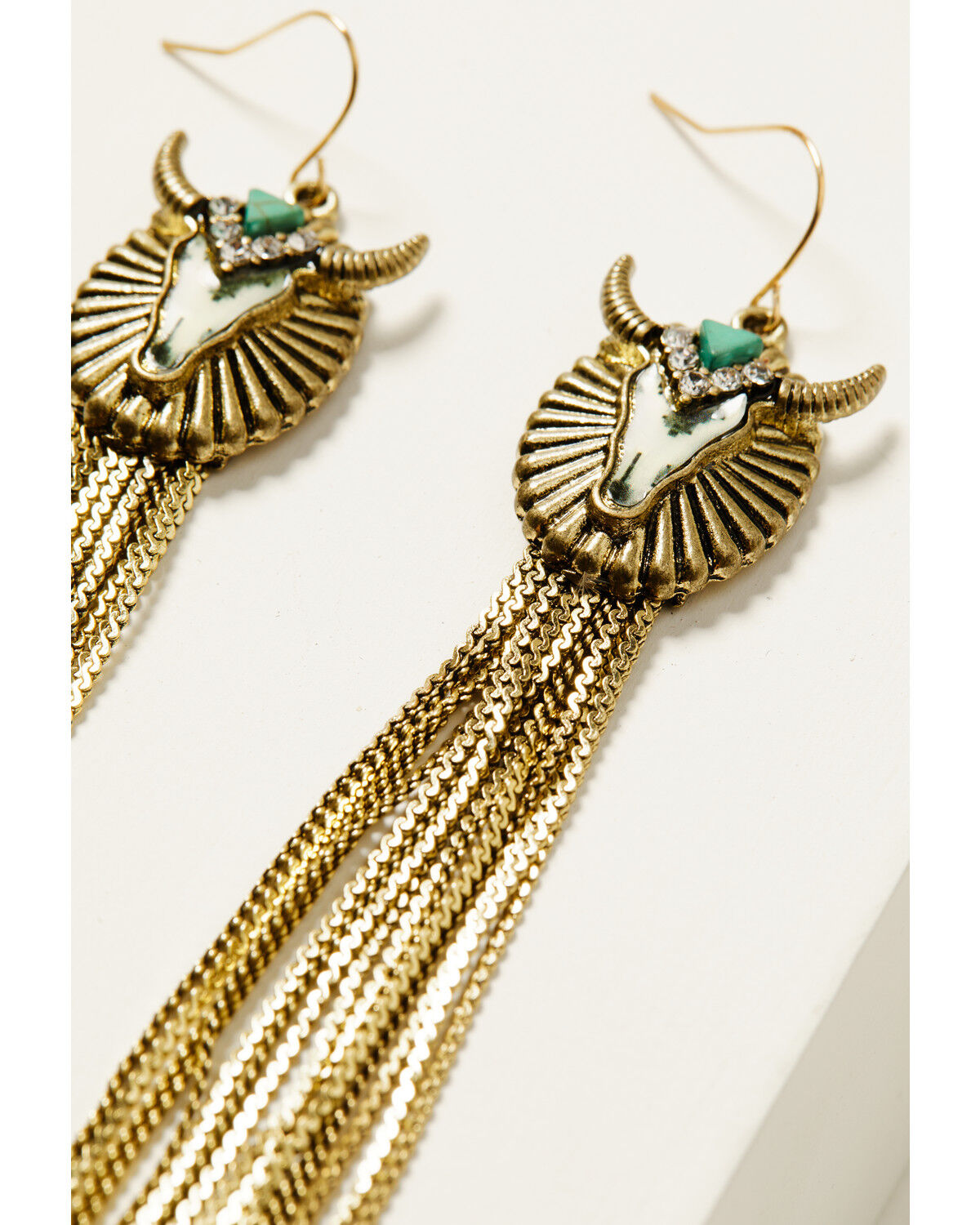 Shyanne Women's Fringe Steer Head Earrings