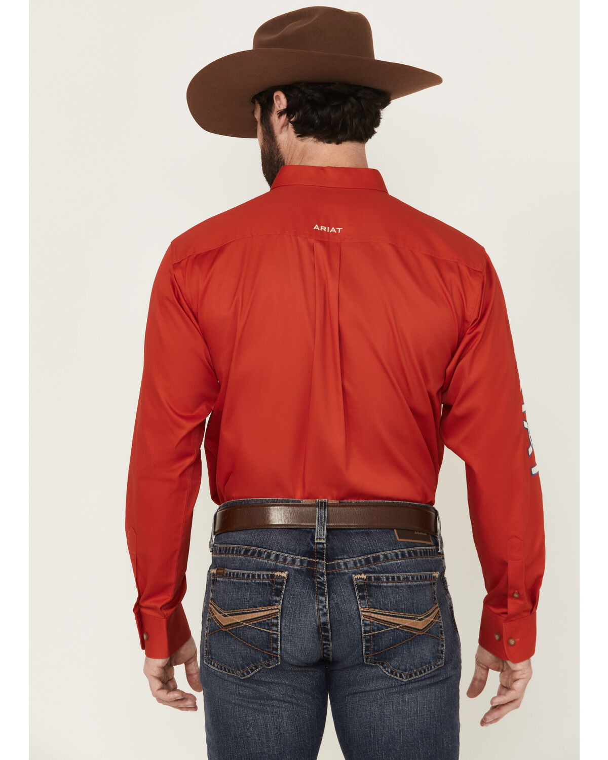 Ariat Men's Team Logo Solid Long Sleeve Button-Down Western Shirt - Big