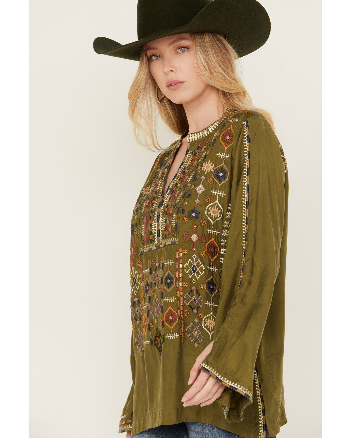 Johnny Was Women's Embroidered Long Sleeve Shirt