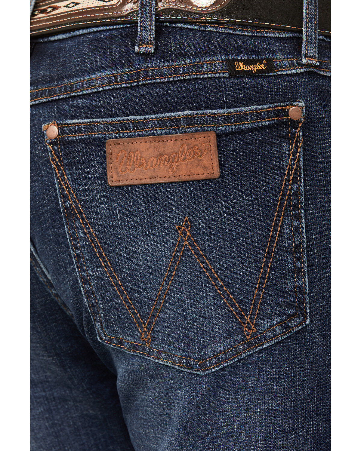 Wrangler Retro Men's Homburg Dark Wash Slim Straight Stretch Premium Green Jeans