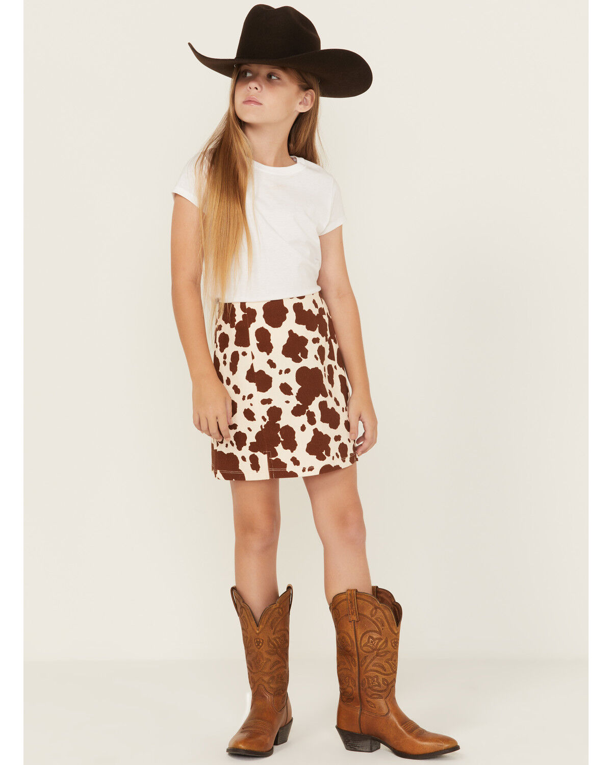 La La Land Girls' Cow Print Skirt