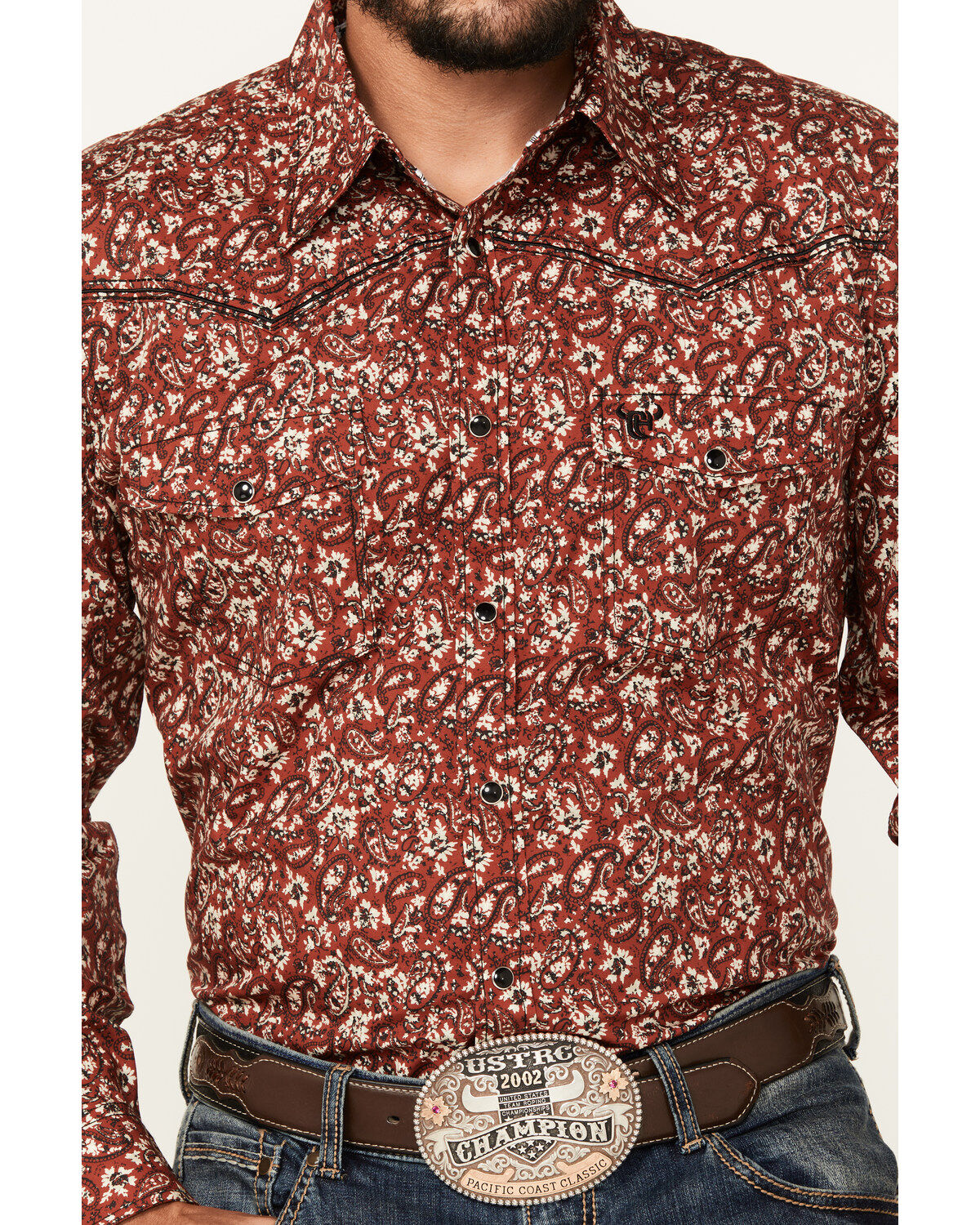 Cowboy Hardware Men's Range Floral Print Long Sleeve Snap Western Shirt