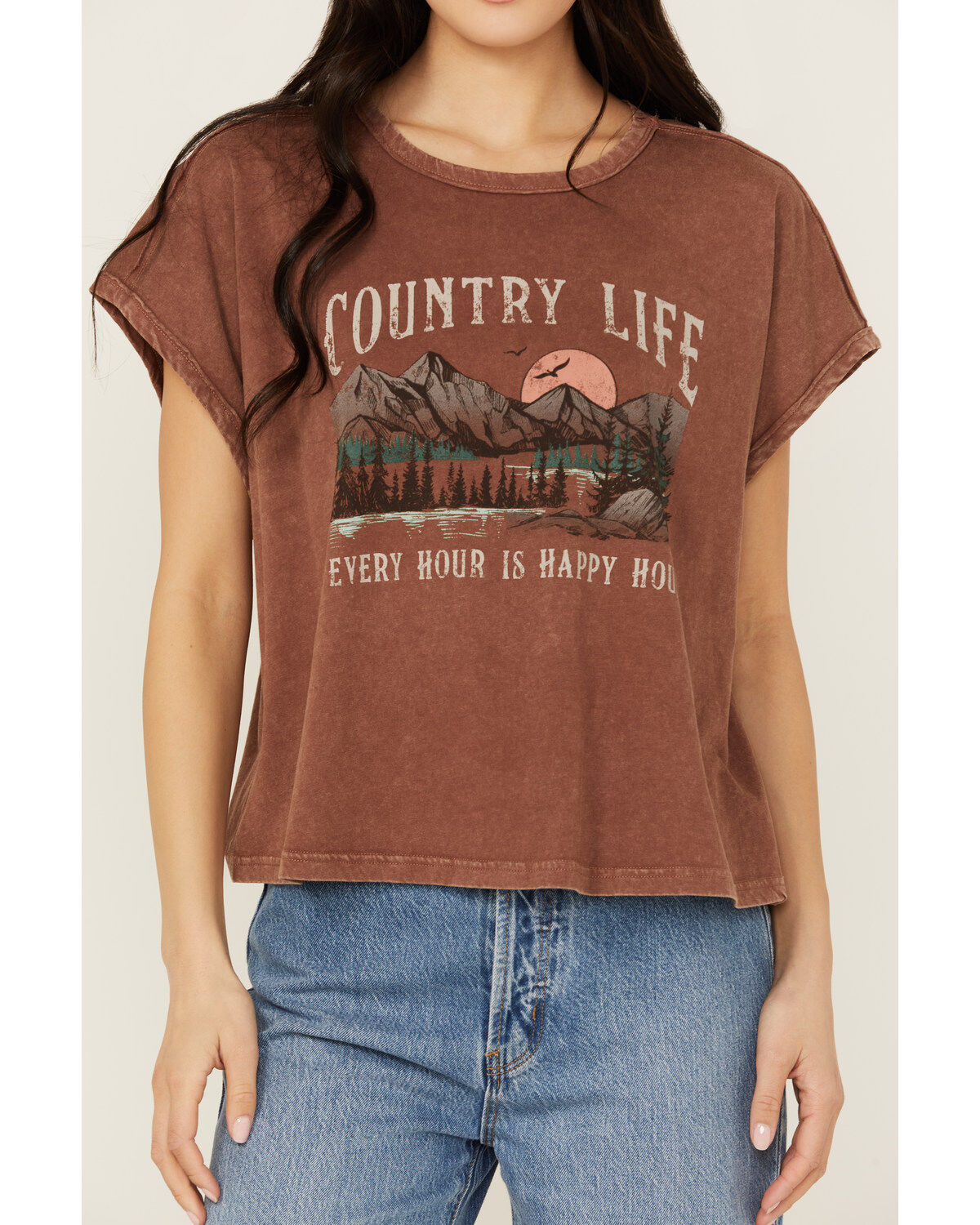 Cleo + Wolf Women's Anna Cropped Graphic Muscle Tee