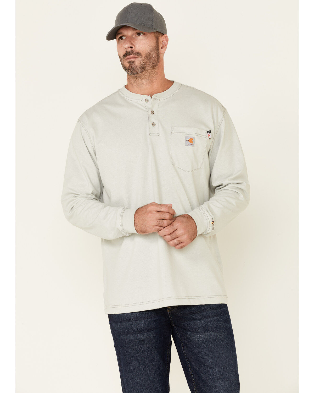 Carhartt Men's FR Henley Long Sleeve Work Shirt