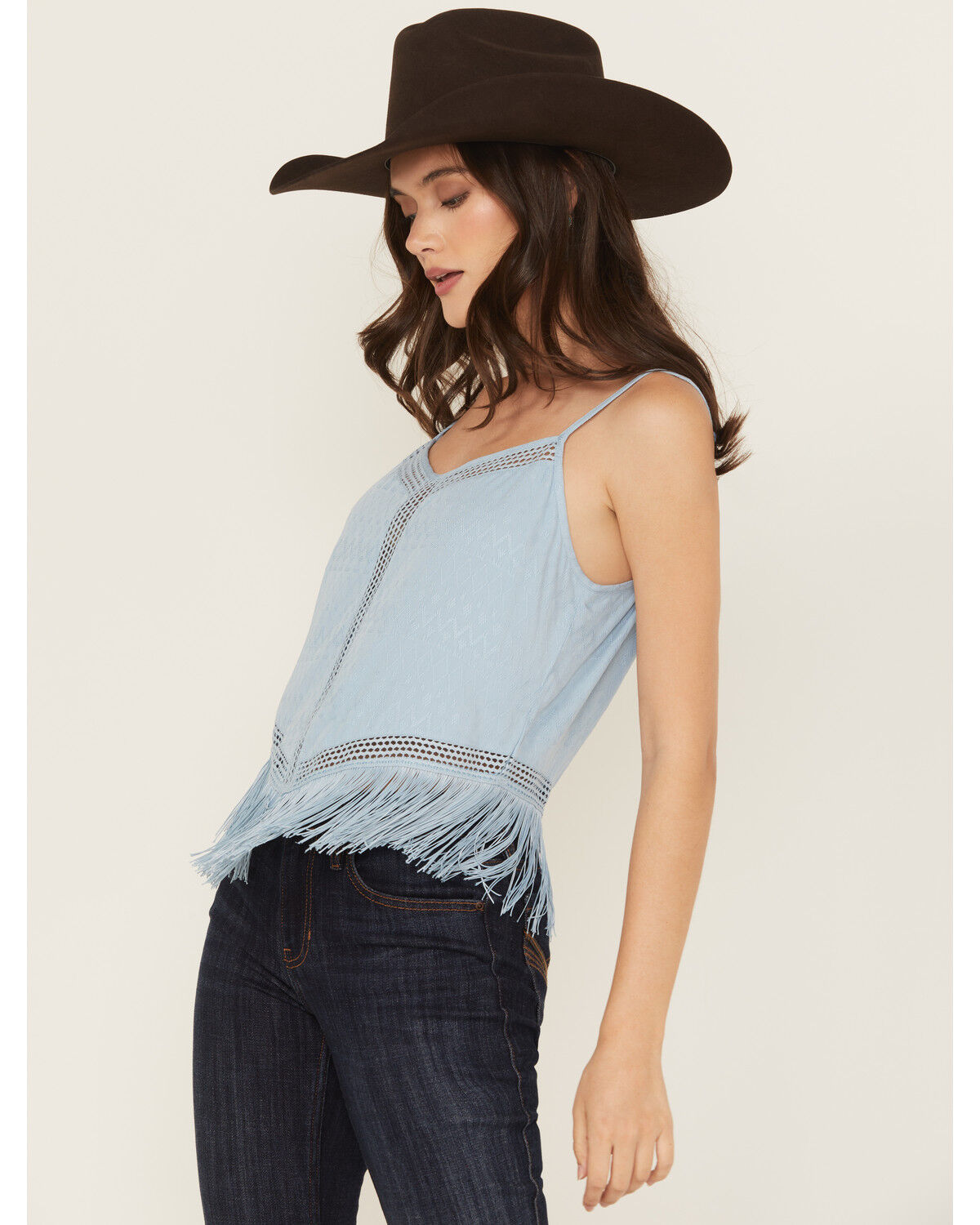 Idyllwind Women's Briarwick Jacquard Fringe And Lace Tank Top
