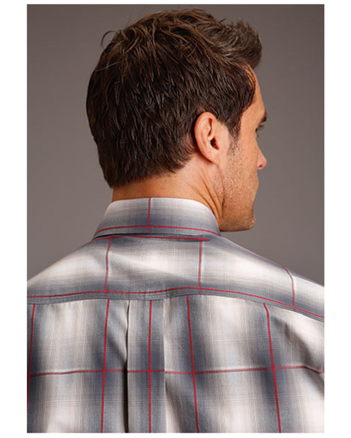 Stetson Men's Plaid Print Long Sleeve Button Down Western Shirt