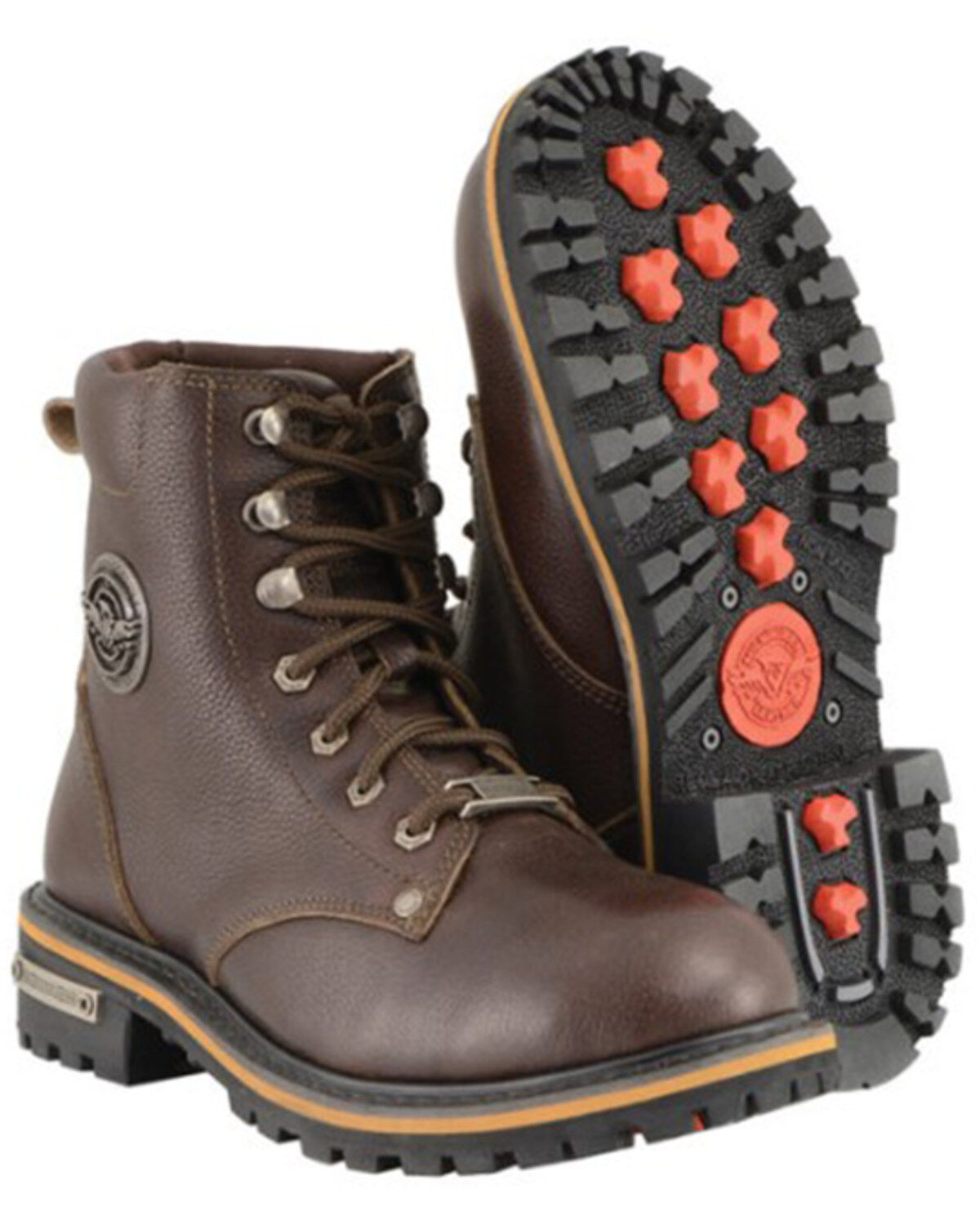 Milwaukee Leather Women's Leather Lace to Toe Boots - Round Toe