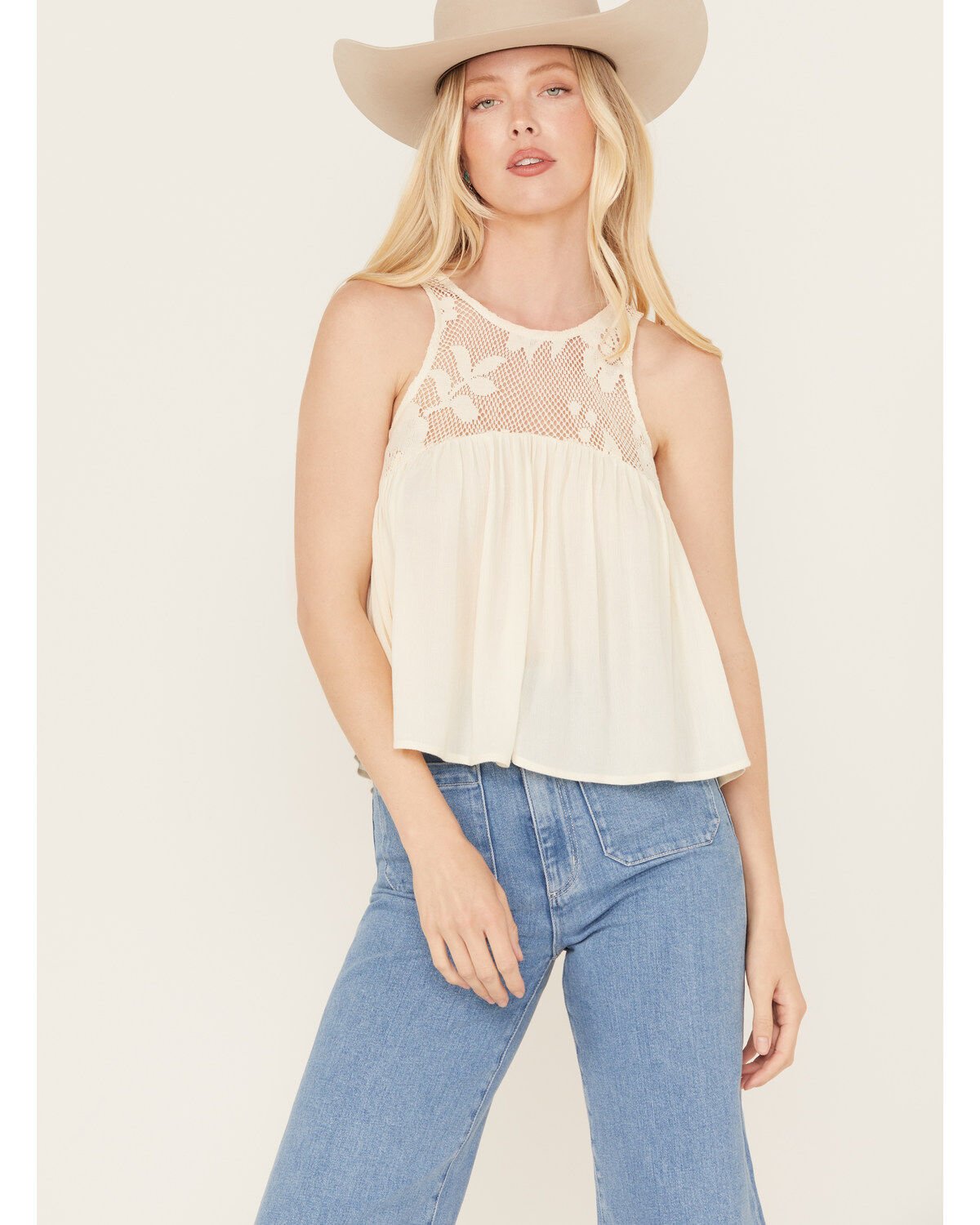 Sadie & Sage Women's Floral Vintage Lover Lace Tank Top