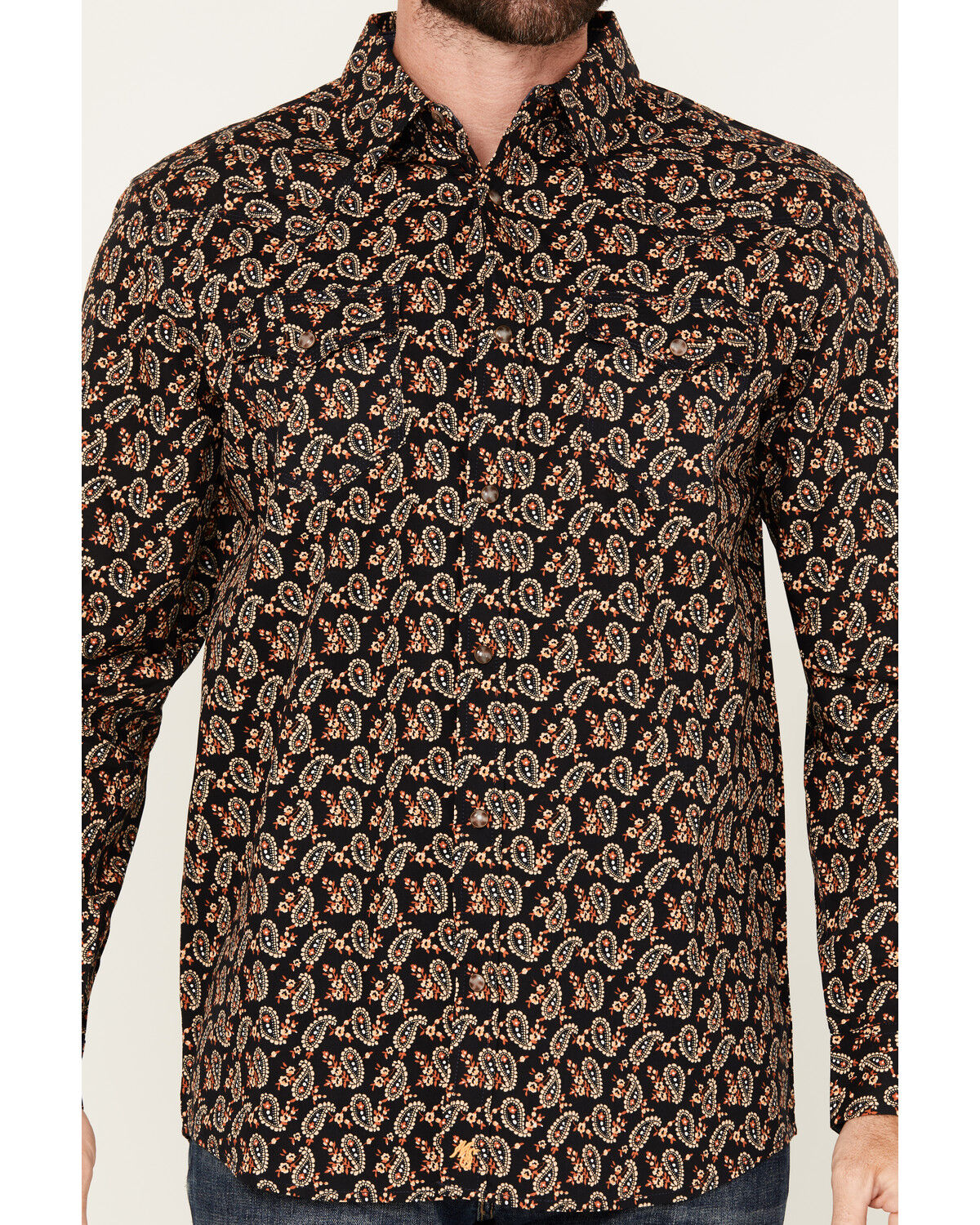 Moonshine Spirit Men's Freedom Paisley Print Long Sleeve Snap Western Shirt