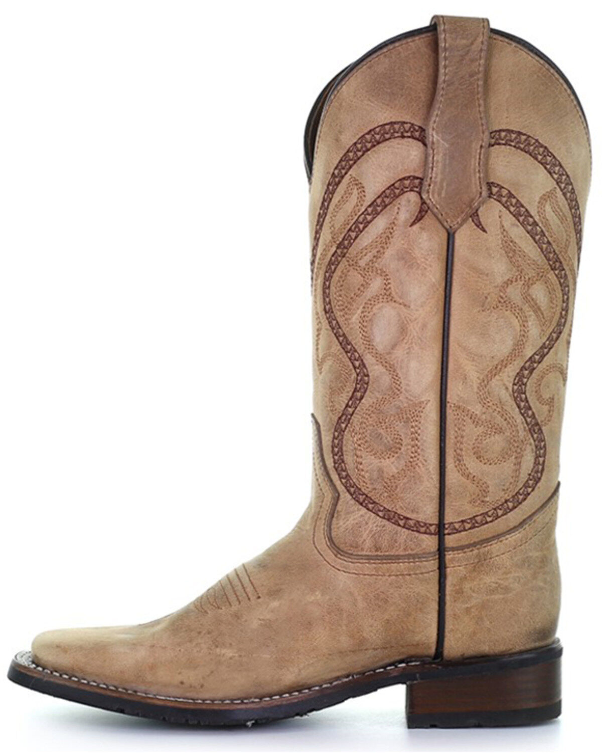 Circle G Women's Saddle Embroidered Leather Western Boot - Broad Square Toe