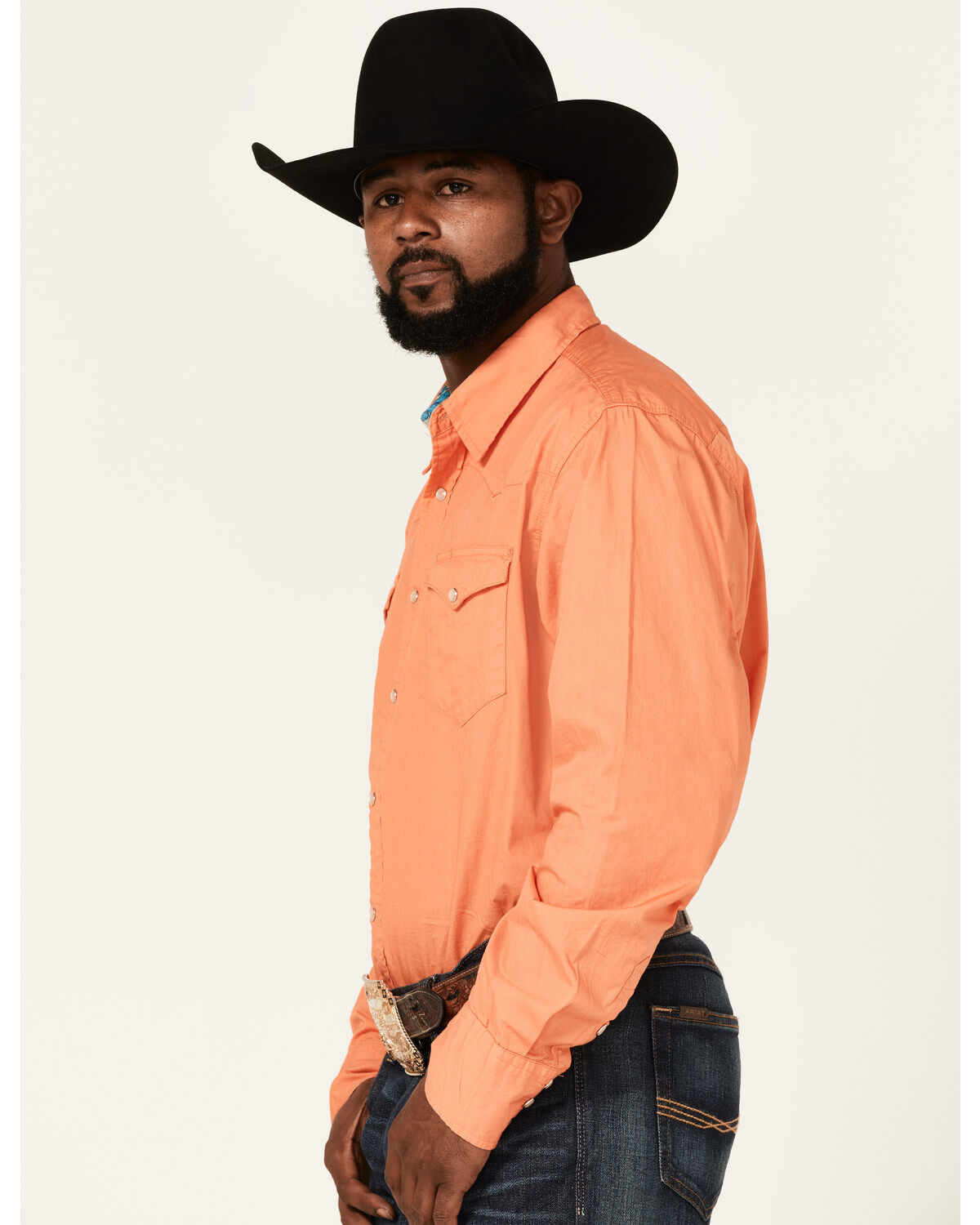 Roper Men's Poplin Long Sleeve Pearl Snap Western Shirt