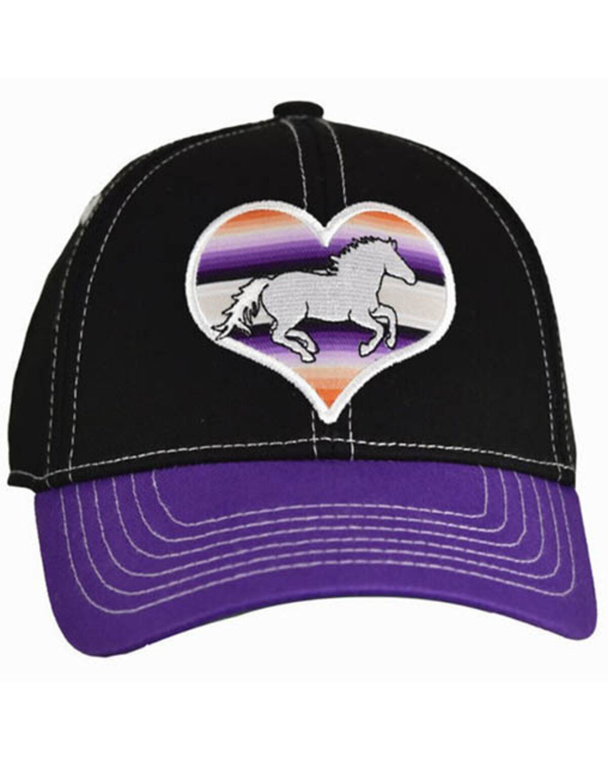 Cowgirl Hardware Girls' Serape Heart Horse Ball Cap