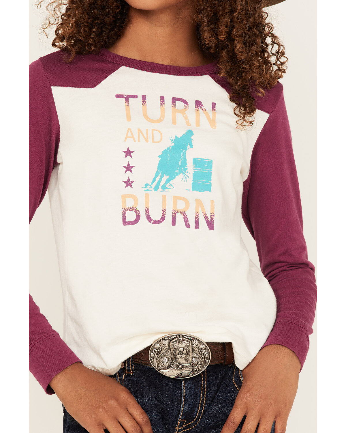 Shyanne Girls' Turn & Burn Raglan Long Sleeve Tee