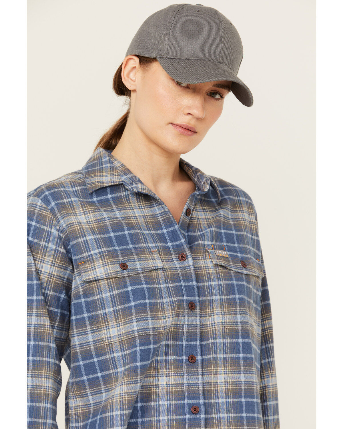 Ariat Women's Rebar Flannel DuraStretch Long Sleeve Button-Down Work Shirt