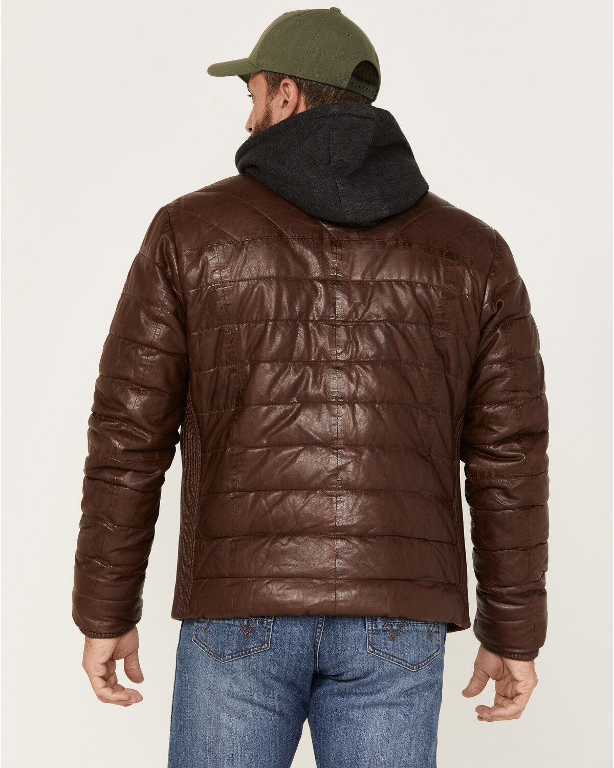 Mauritius Men's Leather Puffer Jacket