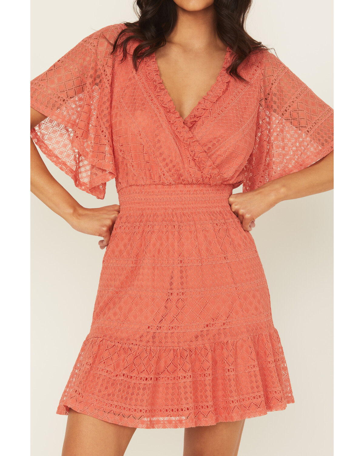 Shyanne Women's Faux Wrap Lace Mini Dress