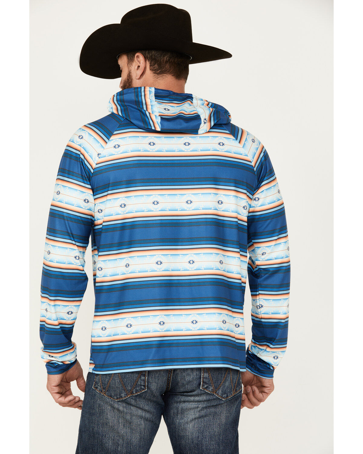 Rock & Roll Denim Men's Serape Striped Performance Hooded Sweatshirt