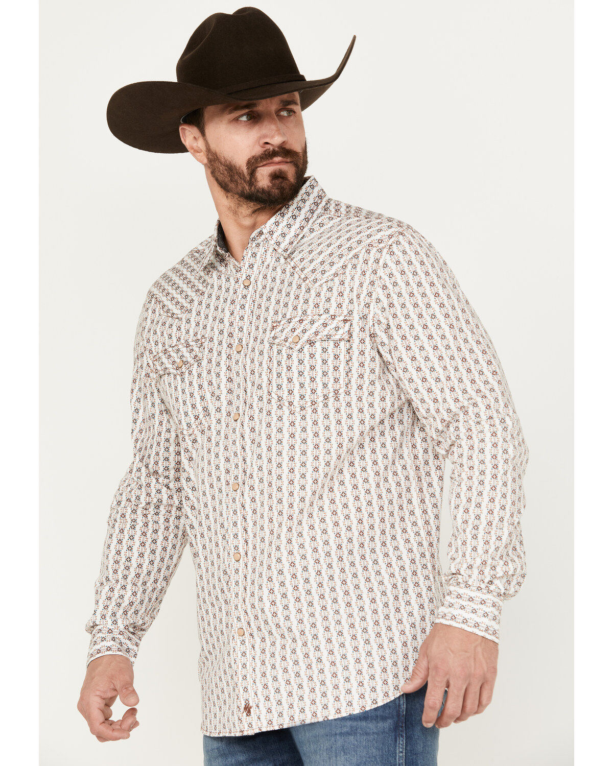 Moonshine Spirit Men's Shin Dig Southwestern Long Sleeve Western Pearl Snap Shirt