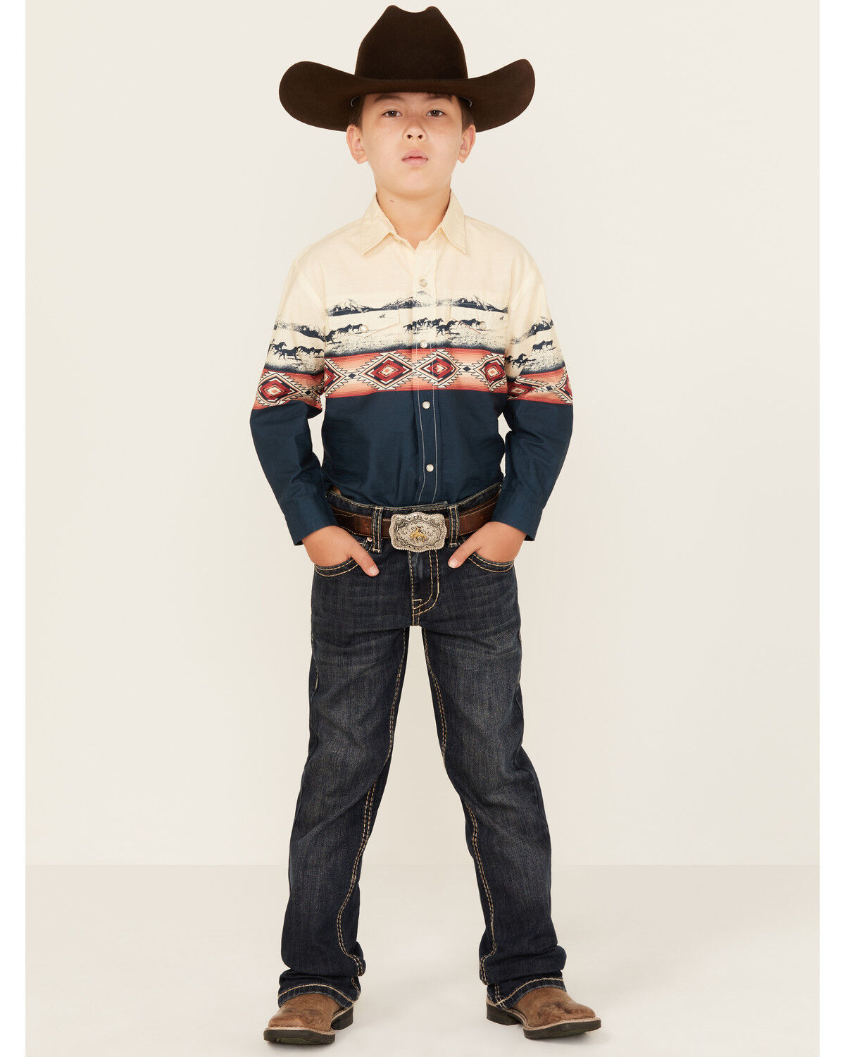 Rock & Roll Denim Boys' Dark Wash Bootcut Stretch Denim Jeans
