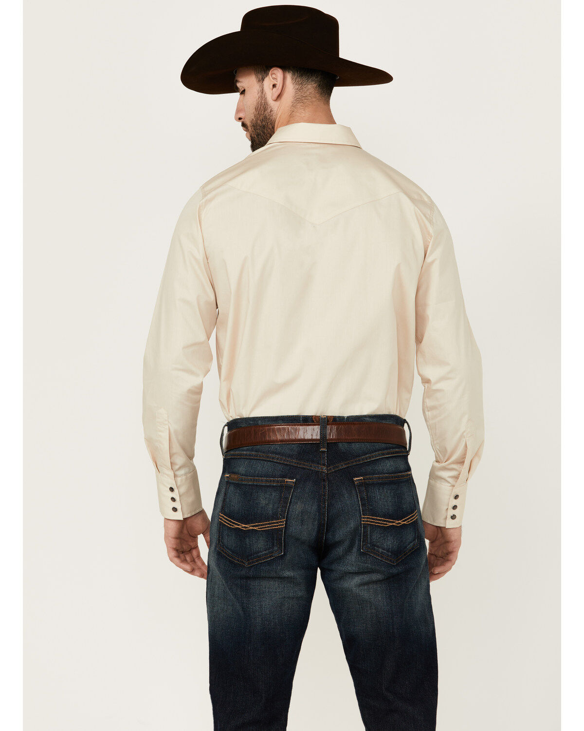 Gibson Men's Basic Solid Long Sleeve Pearl Snap Western Shirt
