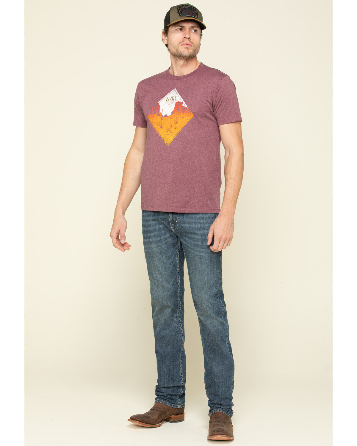 Cody James Men's Stone Cold Medium Wash Slim Straight Stretch Denim Jeans