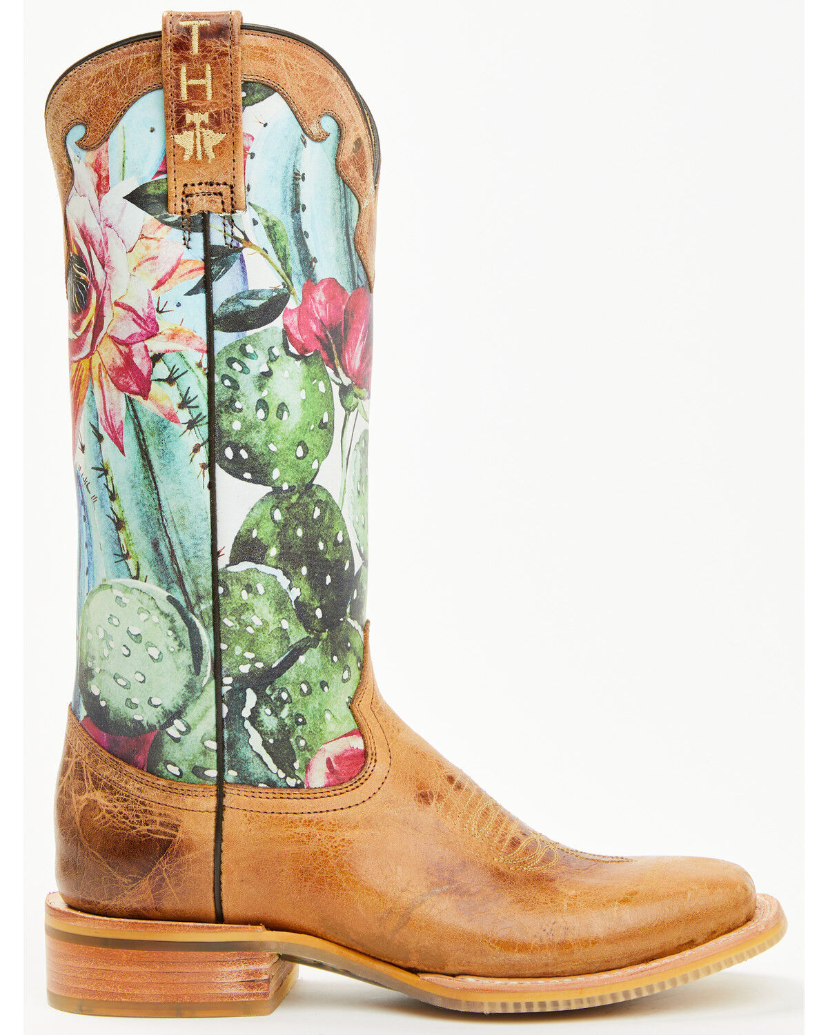 Tin Haul Women's Cactilicious Looking Sharp Sole Western Boots - Broad Square Toe